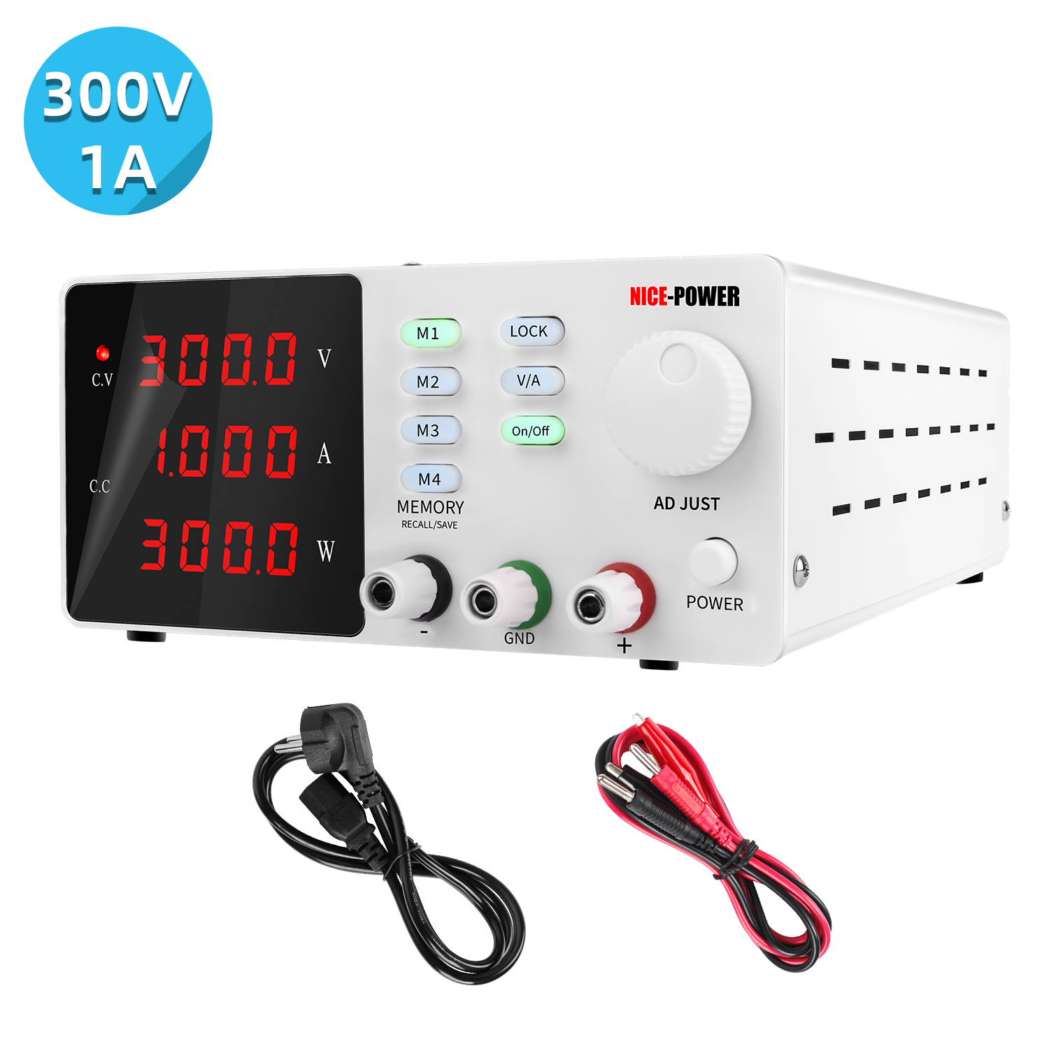 Switching Dc Power Supply 300V 1A - NICE-POWER SPPS-S3001 300V 1A 300W pantalla