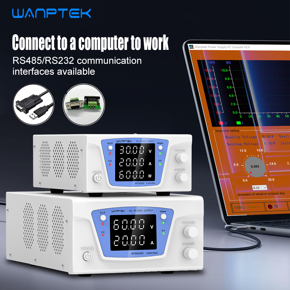 Wanptek RS485/RS232 fuente de  - Programmable Dc Power Supply 60V 10A reseña y precio